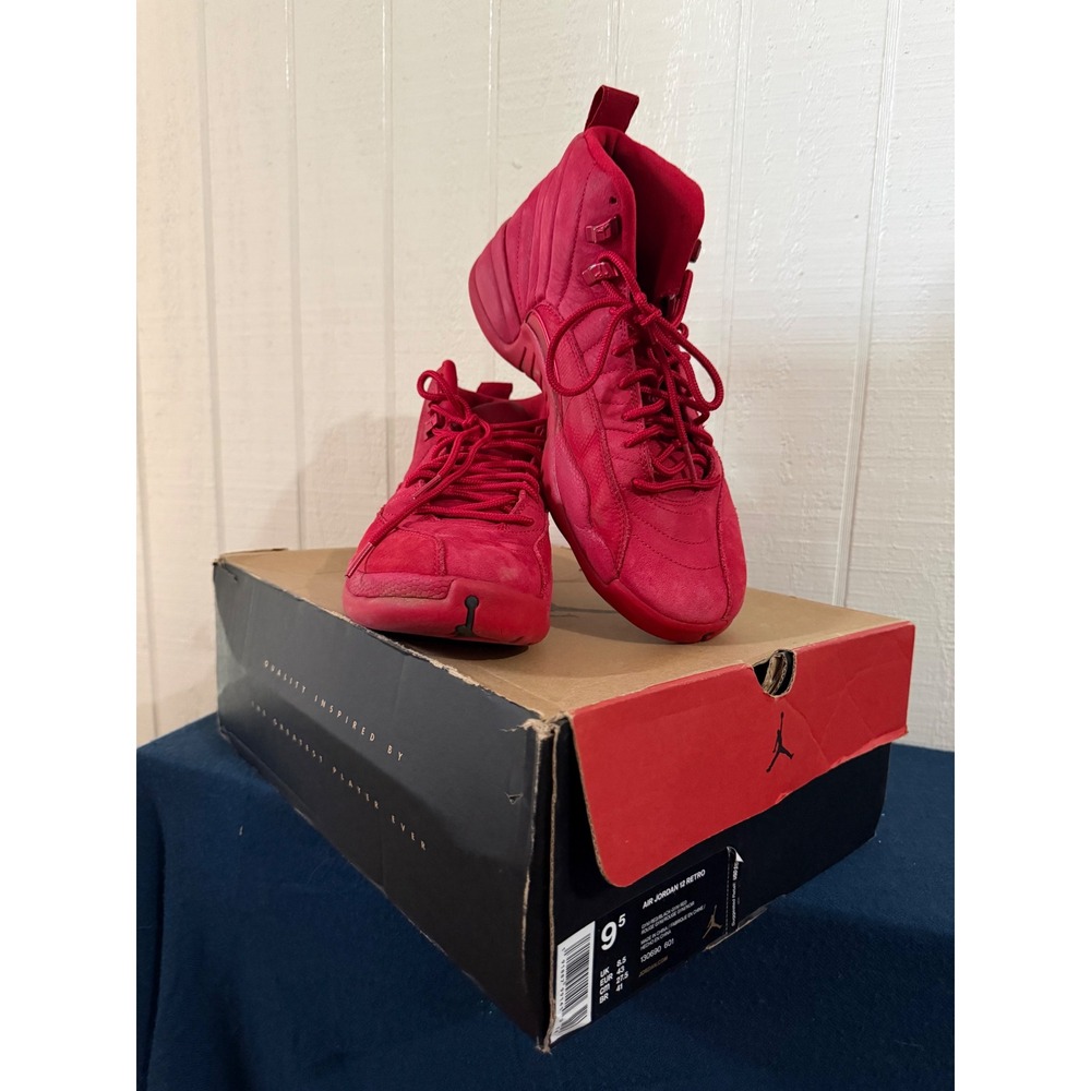 Air Jordan 12 Retro Gym Red Suede Mens Basketball Shoes 130690-601 Size 9.5